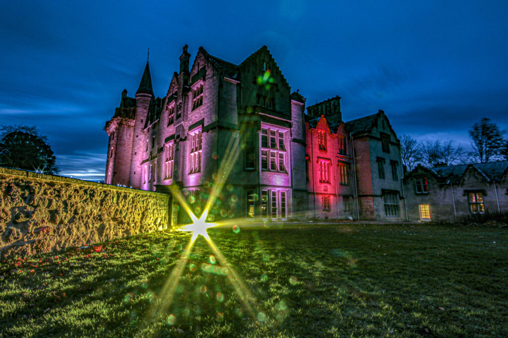 Brodie Castle, illuminated